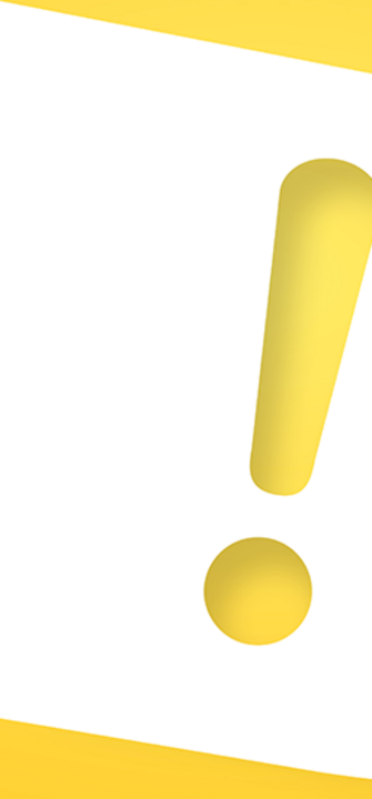 Rufzeichen auf gelbem Hintergrund