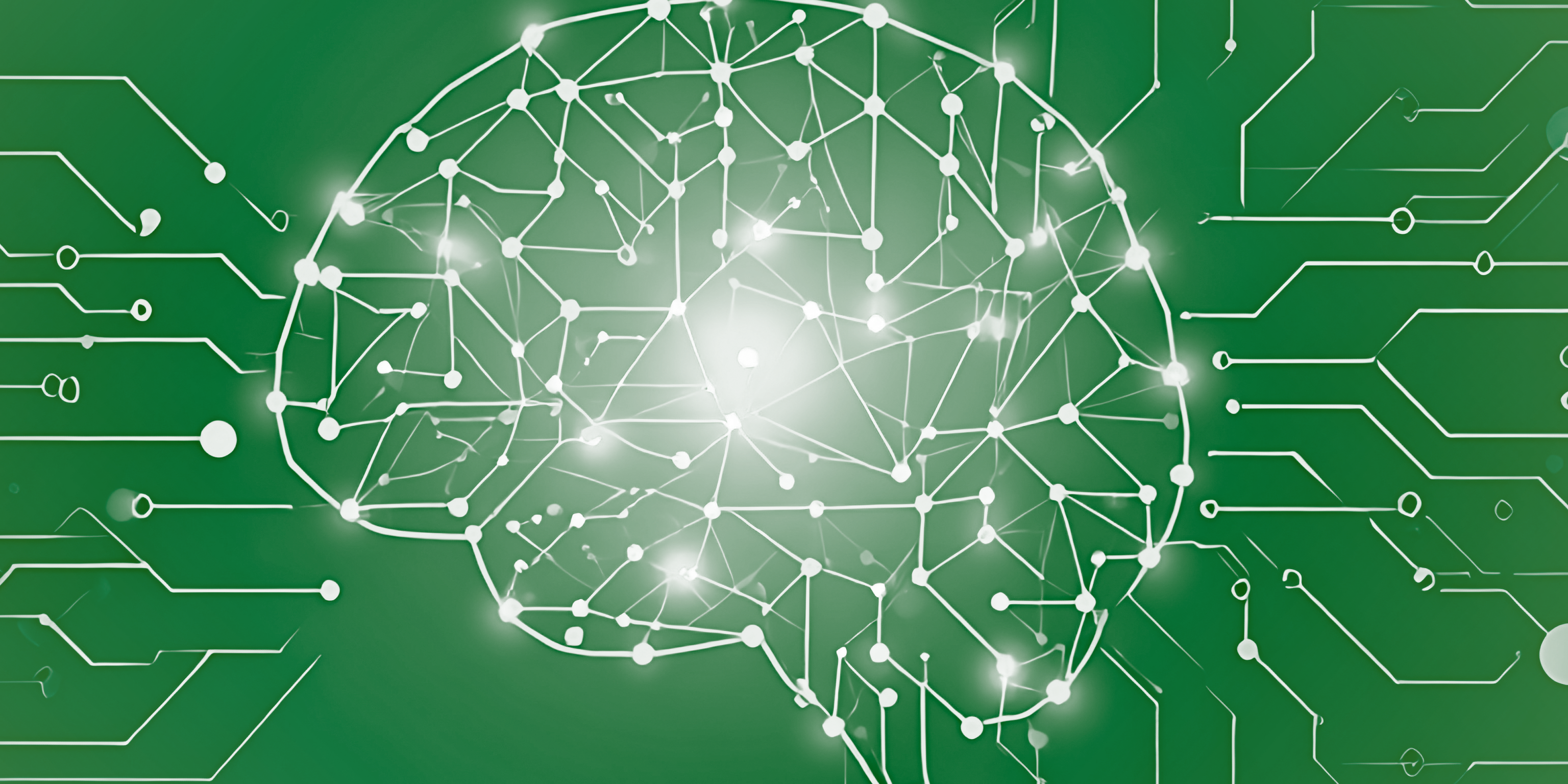 Digitales Gehirn mit Schaltkreisen und Verbindungen, Konzept der künstlichen Intelligenz