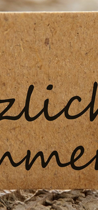 Karte mit Schriftzug
