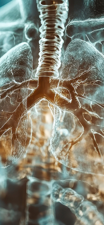 Detailreiche Illustration einer menschlichen Lunge