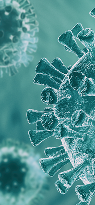 Corona Virus in Blautönen