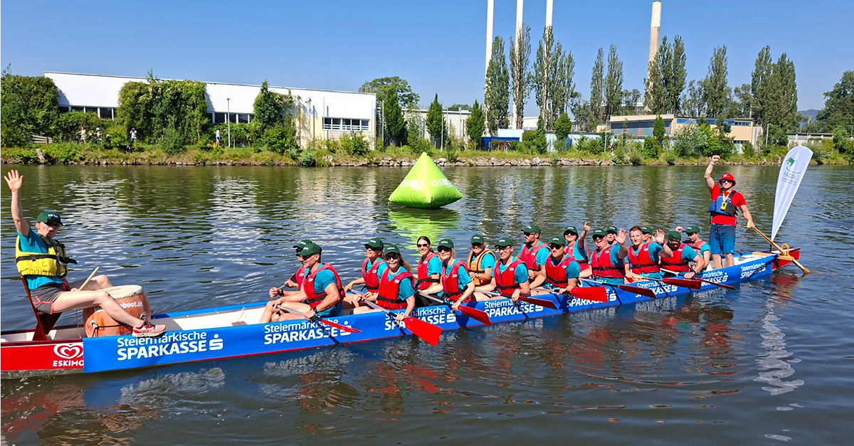Das Team des CCC siegte beim traditionellen Drachenbootrennen im Rahmen der Riverdays Graz