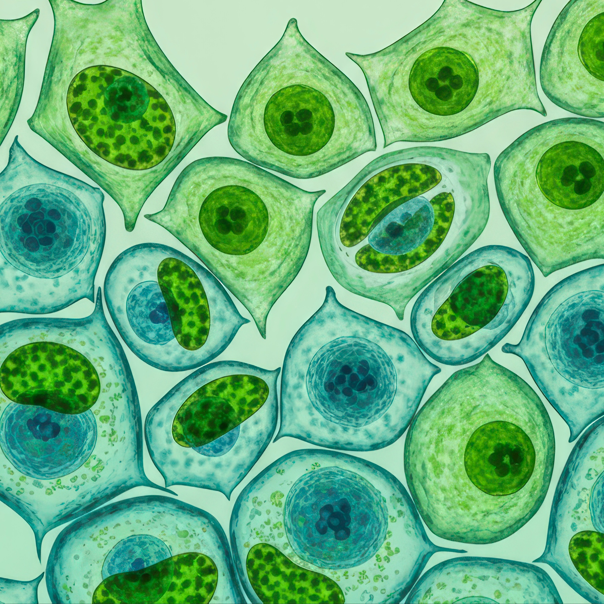Mikroskopische Ansicht menschlicher Zellen