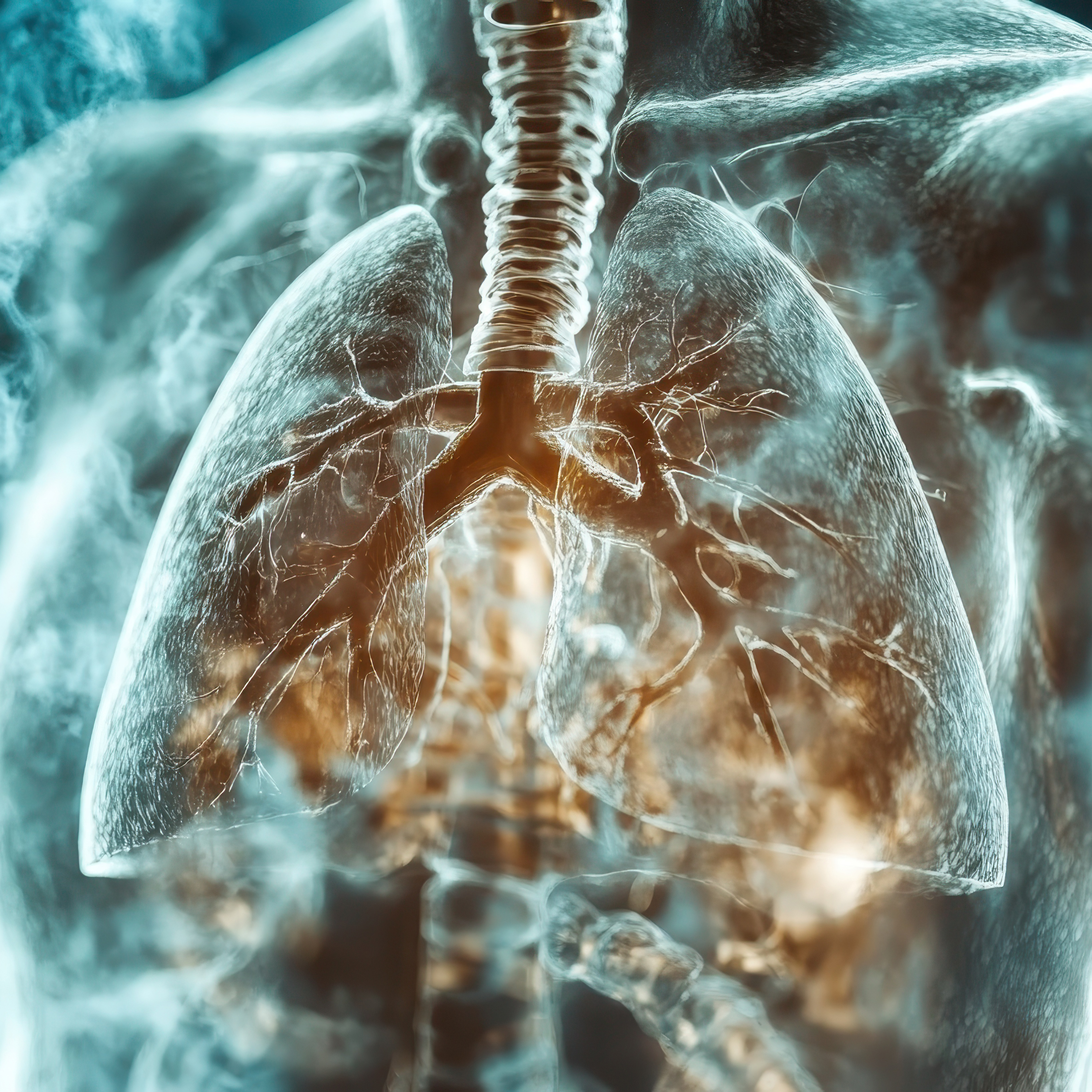 Detailreiche Illustration einer menschlichen Lunge