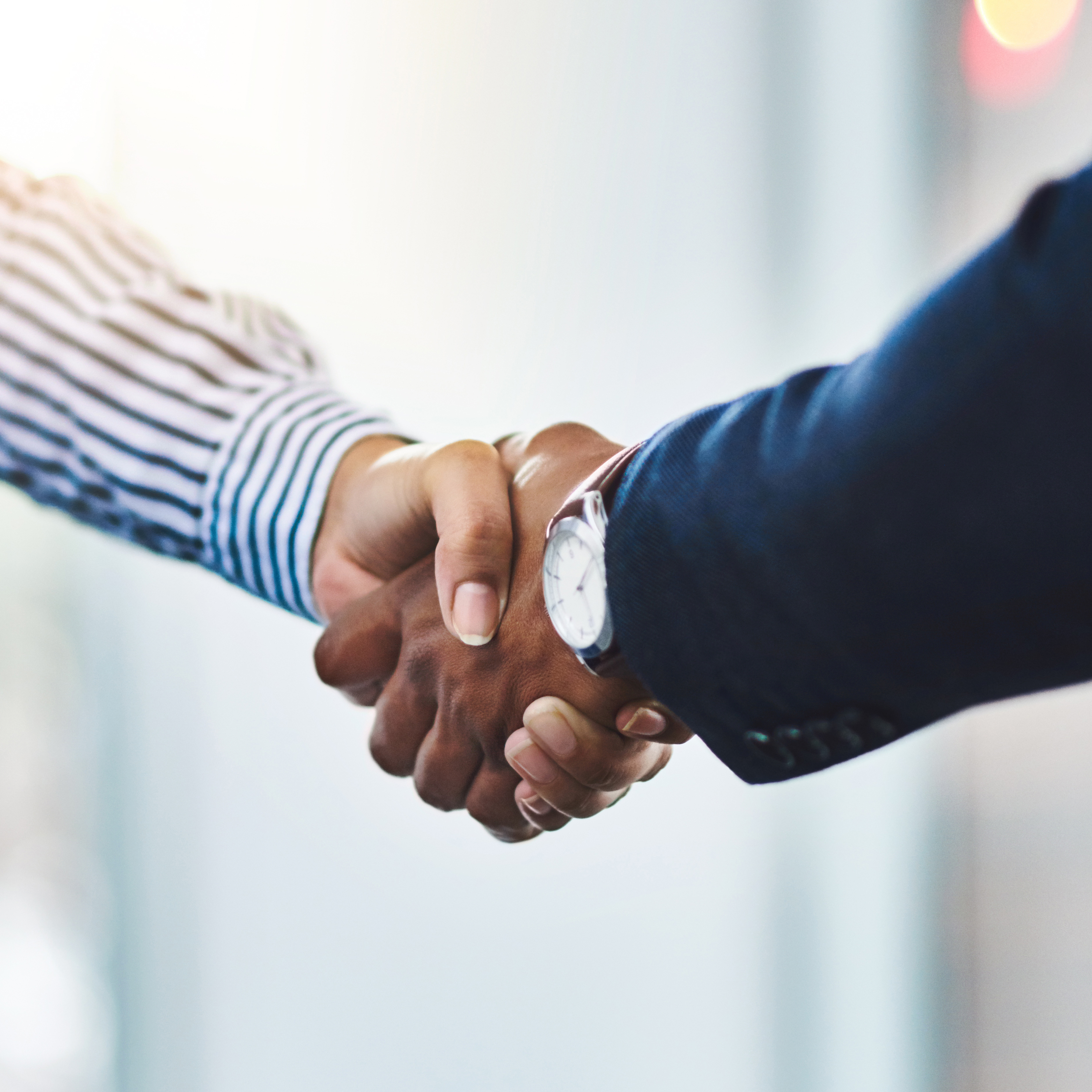 Handschlag und Abschluss einer Partnerschaft