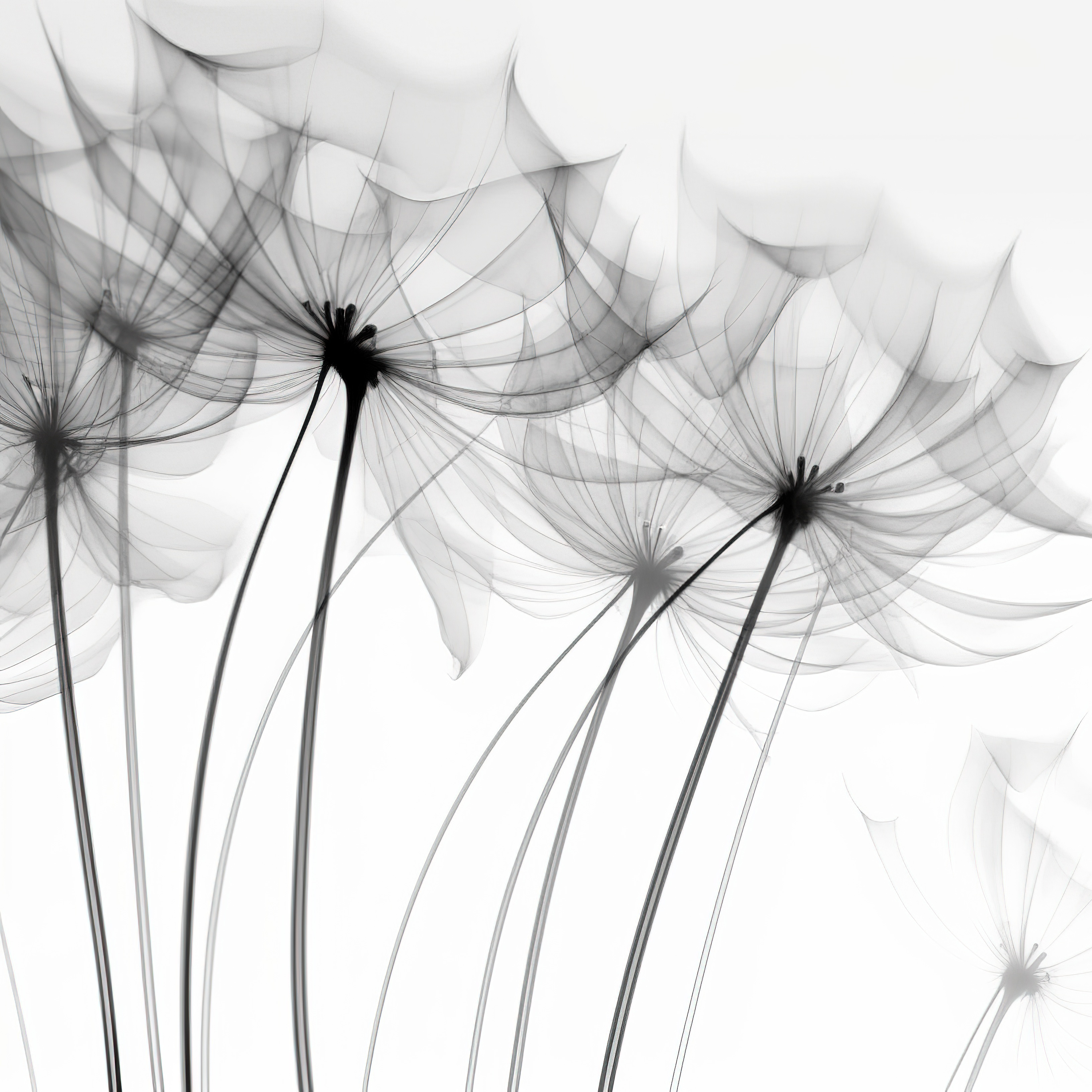 Transparente Röntgenblumen. Beileid, Trauer, Verlust