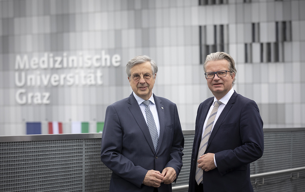 Rektor Hellmut Samonigg und Landeshauptmann Christopher Drexler
