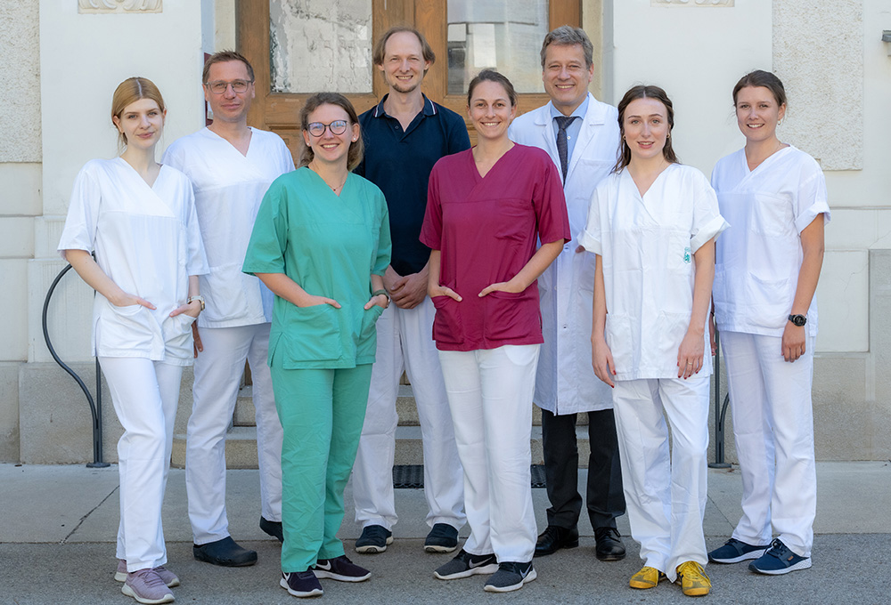 Research group of Nicolas Verheyen with Director of Division Andreas Zirlik - Credit: Werner Stieber