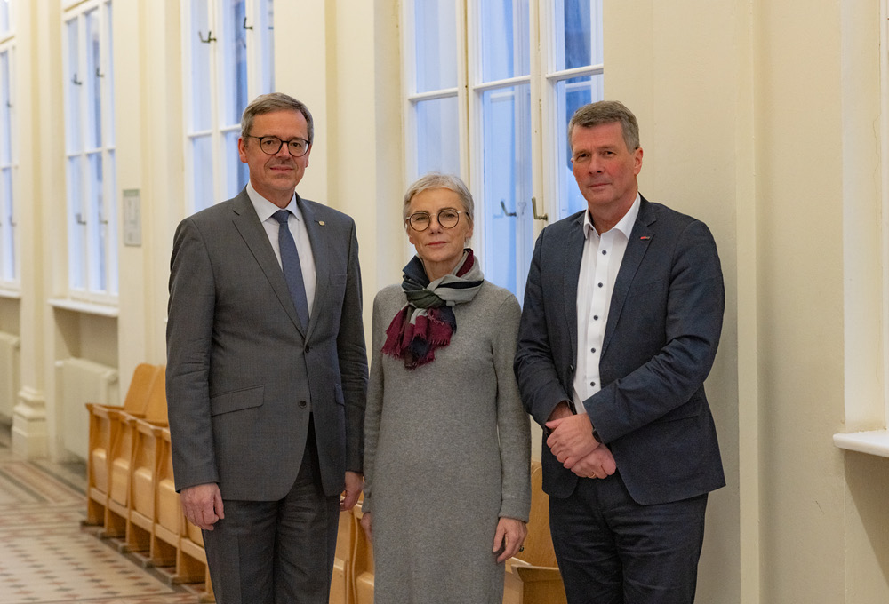 Die Rektor*innen der drei Grazer Universitäten setzen sich für Inklusion ein - v.l.n.r.: KUG-Rektor Georg Schulz, Med Uni Graz-Rektorin Andrea Kurz, TU-Rektor Horst Bischof   